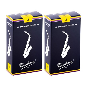 VANDOREN 【2個セット】《硬さ：3》アルトサックス用リード バンドレン Traditional (青箱) 【宅配便発送】【正規輸入品】