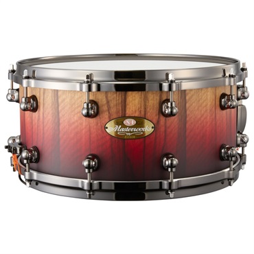 Pearl Masterworks Snare Drum ～feat. Gumwood Shell w/Artisan Finish～[MWA1465S] -Matte Red Fade over Black Limba