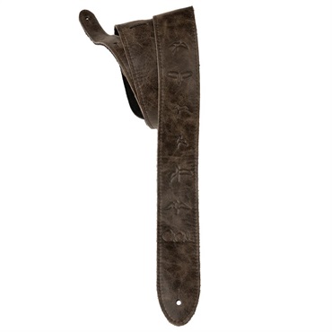 2 PRS Leather Strap Embossed Birds Worn Black