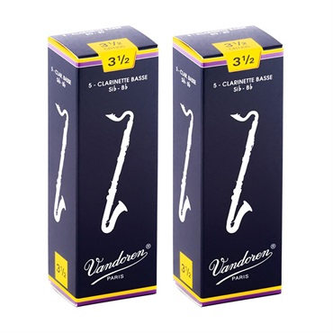 VANDOREN 【2個セット】《硬さ：3-1/2》バスクラリネット用リード バンドレン Traditional (青箱) 【宅配便発送】【正規輸入品】