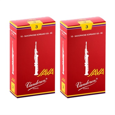 【2個セット】《硬さ：3》ソプラノサックス用リード バンドレン JAVA (ジャバ)　ファイルド レッドカット 【宅配便発送】【正規輸入品】