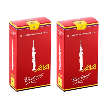 【2個セット】《硬さ：4》ソプラノサックス用リード バンドレン JAVA (ジャバ)　ファイルド レッドカット 【宅配便発送】【正規輸入品】