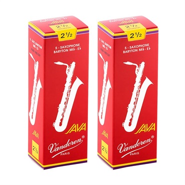 【2個セット】《硬さ：2-1/2》バリトンサックス用リード バンドレン JAVA (ジャバ)　ファイルド レッドカット 【宅配便発送】【正規輸入品】