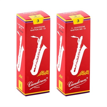 【2個セット】《硬さ：3》バリトンサックス用リード バンドレン JAVA (ジャバ)　ファイルド レッドカット 【宅配便発送】【正規輸入品】