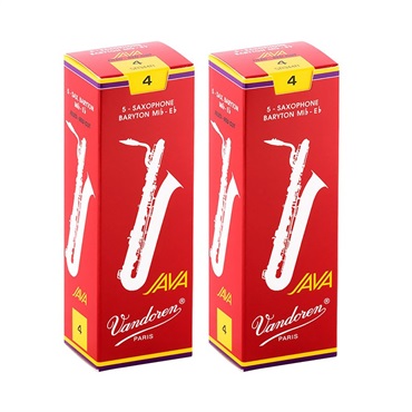 【2個セット】《硬さ：4》バリトンサックス用リード バンドレン JAVA (ジャバ)　ファイルド レッドカット 【宅配便発送】【正規輸入品】