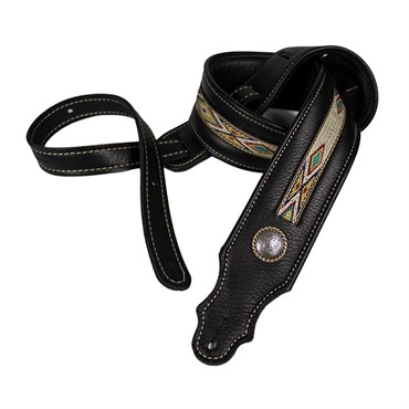 Franklin Southwest Padded Leather Guitar Strap [11A-BK-N]