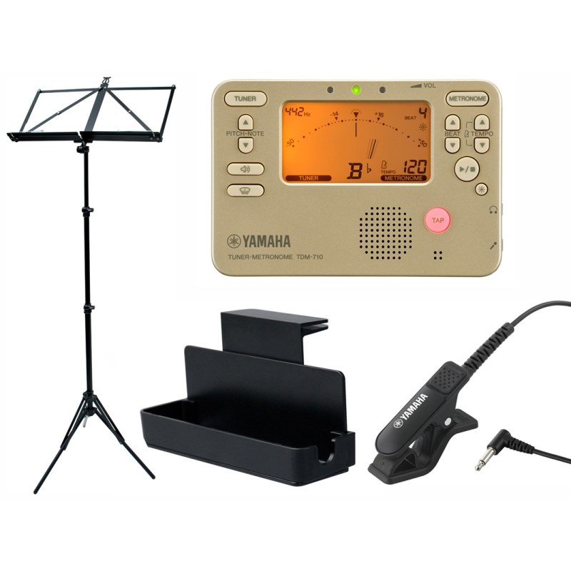 YAMAHA TDM-710GL チューナー &メ トロノーム 4点セット（TDM-710GL/TM-40BK/MS-RKDX/VIVACE MS-500） 【セットがお買い得!!】の商品画像