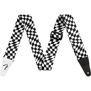 Fender USA 【夏のボーナスセール】 Wavy Checkerboard Polyester Strap (Black/White) [0990637288]