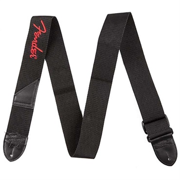 Fender USA Fender Black Polyester Logo Straps (Black/Red) [0990662015]