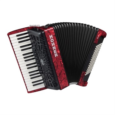 Hohner 【夏のボーナスセール】(1台限定超特価！)(アコーディオン専門店・出荷前検品発送)Bravo III 96 RED(カラー：レッド) HOHNER ホーナー アコーディオン 純正リュック型ソフトケース付 入門向け ピアノ式 37鍵盤 中型