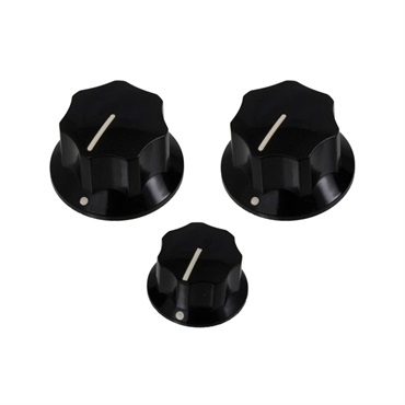 Knobs for Jazz Bass (Black) (3個セット) [PK-0174-023]