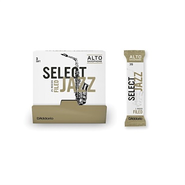 D'Addario Woodwinds (RICO) 【訳アリ大特価！】《硬さ：3S》アルトサックス用リード セレクトジャズ ファイルドカット 個別包装25枚入り ダダリオ・ウッドウインズ