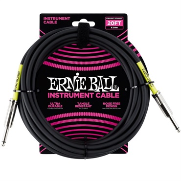 ERNIE BALL 【夏のボーナスセール】 Classic Instrument Cable 20ft S/S Black [#6046]