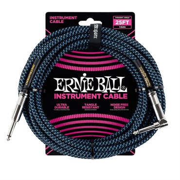 Braided Instrument Cable 25ft S/L (Black/Blue) [#6060]