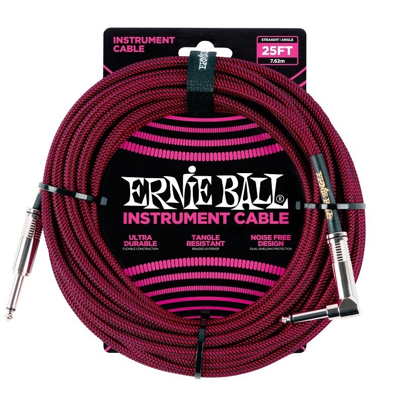 【夏先取り大特価セール】 Braided Instrument Cable 25ft S/L (Black/Red) [#6062]の商品画像