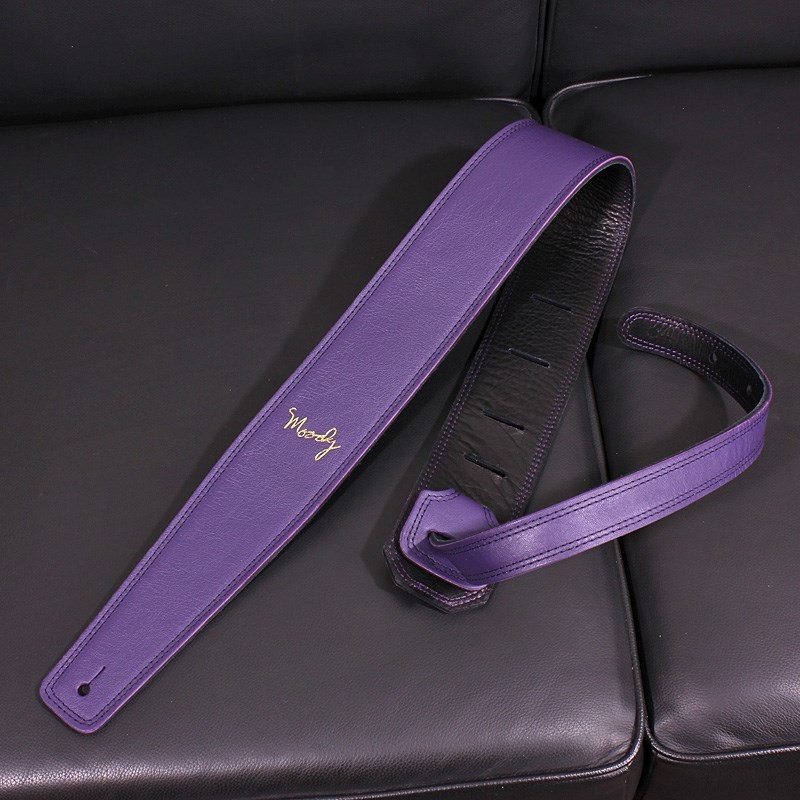 Handmade Leather Straps Leather & Leather Series 2.5inch Standard Tail 【 Grape / Black 】の商品画像