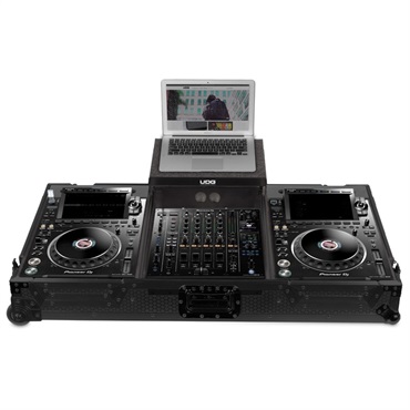 UDG 【夏のボーナスセール】U91086BL Ultimate フライトケースセット CDJ-3000/A9 Black (ラップトップシェルフ＋ホイール付)