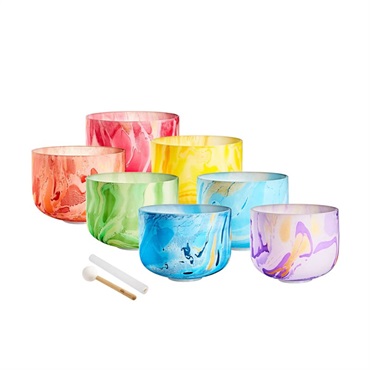 MCSBSETCHA [Marble Crystal Singing Bowls Chakra Set]