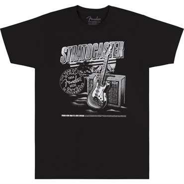 【夏のボーナスセール】 Fender Stratocaster 70th Anniversary Tee Black (M size) [9101292497]