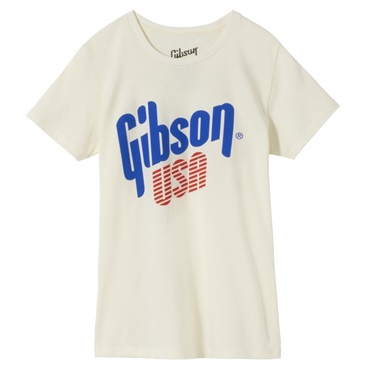 Gibson 【夏先取り大特価セール】Gibson USA Women's Tee (Vintage White)， (XL) [GA-TEEWM-USA-WHT-XL]