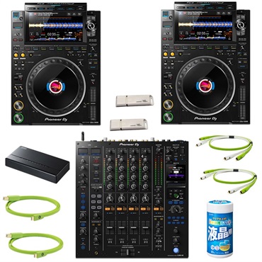 CDJ-3000 + DJM-A9 クラブスタイル11点SET 【PRO DJ LINK用スイッチングハブ & 高品質USB＆RCAケーブル付属】(パイオニアディージェー)