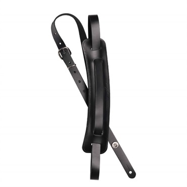 John Lennon Guitar Strap [Black Leather with Shoulder Pad/19JL00]