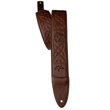 PRS 2.4inch Padded Guitar Strap w/RAS Custom Leather (Faux) Birds (Sanguine)