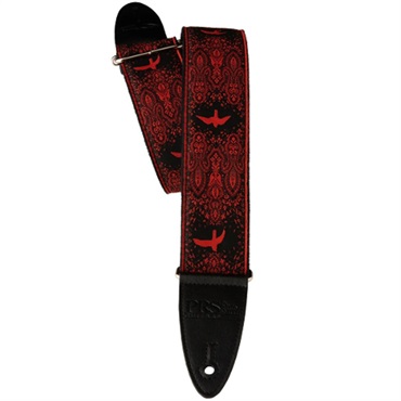 PRS 2inch Guitar Strap Custom Jacquard Birds Fleur (Red)