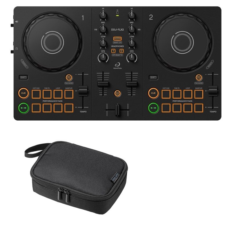 DDJ-FLX2 + 小物ポーチSET 【APPLE MUSIC対応】(djay / rekordbox / Serato DJ Lite 対応DJコントローラー)(アルファシータ)の商品画像
