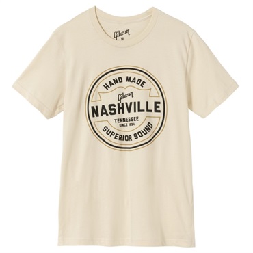 Gibson Handmade in Nashville Tee (Cream)， Large [GA-TEE-HAND-CRM-LG]