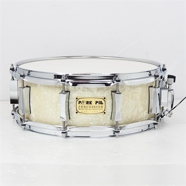【創業50周年大決算SALE】8ply Maple Snare Drum 14×5 - Vintage White Marine Pearl Wrap