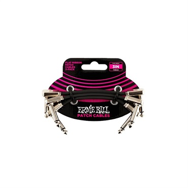 Flat Ribbon Patch Cable 3in (Black)  3 PACK [#P06220]