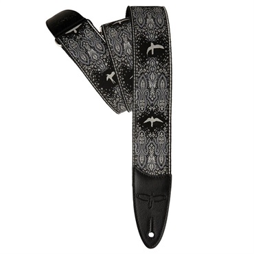 PRS 2inch Guitar Strap Custom Jacquard Birds Fleur (Charcoal)