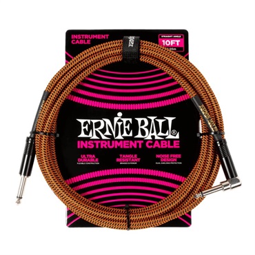 Braided Instrument Cable Straight/Angle 10ft - Pumpkin Pie [P06470]