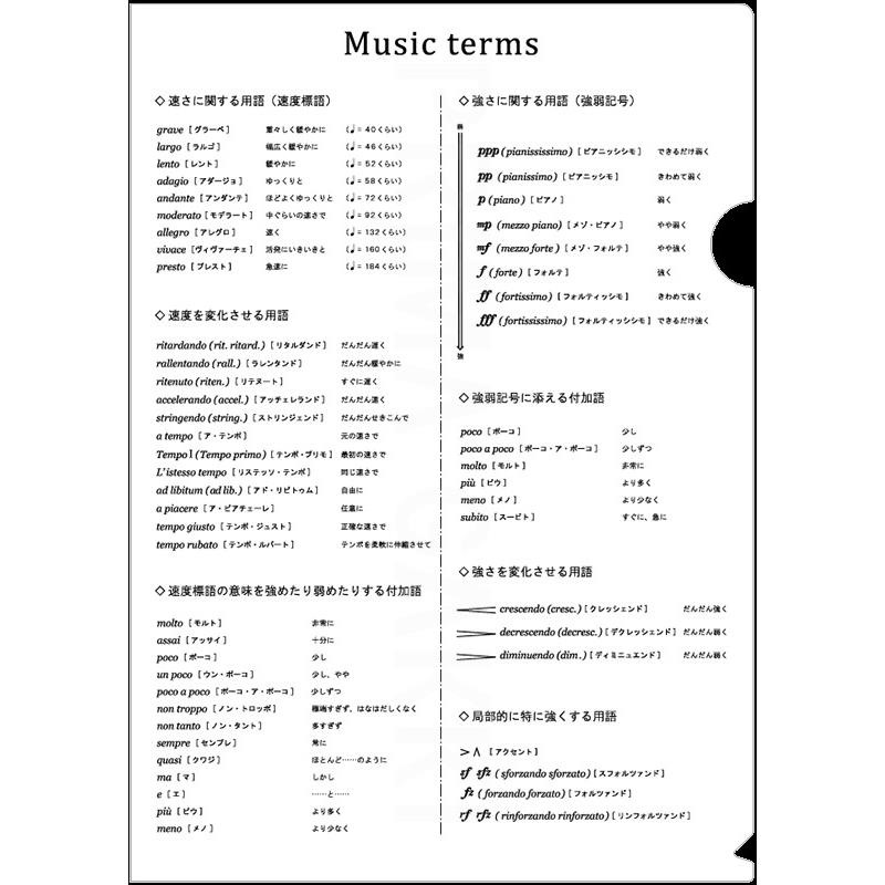 音楽用語ﾌｧｲﾙ(ホワイト)　PRSP-2の商品画像
