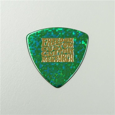 Pick SP-PK-10 [Celluloid/トライアングル/スパンコールグリーン/0.75mm/金ロゴ]