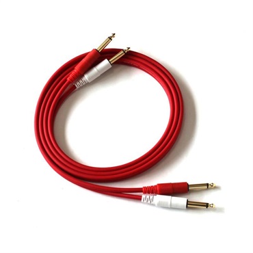 【夏のボーナスセール】COLOR TWIN CABLE 2PP-1.8M (PHONE-PHONE 1ペア) 1.8ｍ (RED)