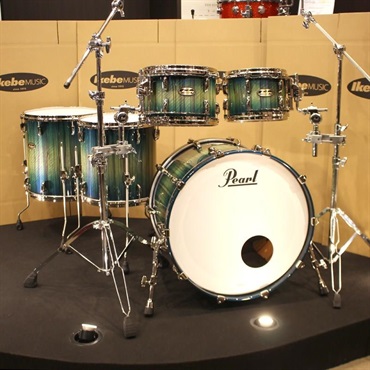 【値下げしました！】Masters Maple/Gum 5pc Drum Set - Scuba Blue Over Black Limba w/Nickel Hardware【Pearlファクトリーツアー2024オーダー品】【店頭展示特価品】