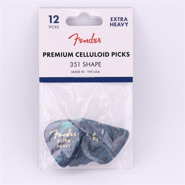 Premium Celluloid Picks， 351 Shape -12 Pack【Extra Heavy/Ocean Turquoise】(#1980351608)