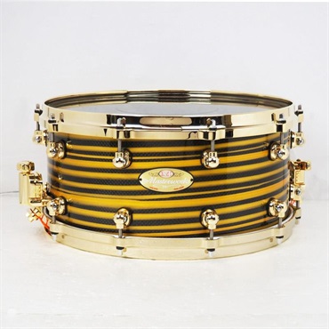 Masterworks Snare Drum 14x6.5 -Gold Swirl on Black Carbon-【イケベ楽器店創業50周年記念モデル】