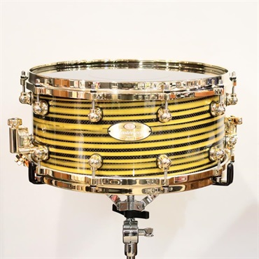【イケベ楽器店創業50周年記念モデル】Masterworks Snare Drum 14x6.5 - Gold Swirl on Black Carbon