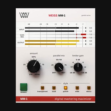 Weiss MM-1 Mastering Maximizer(ソフチューブ)(プラグインソフト)(オンライン納品)