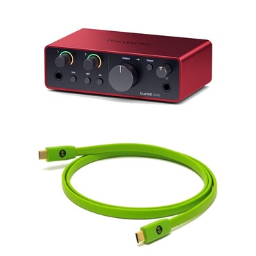 Scarlett Solo gen4 + OYAIDE製高品質USBケーブルセット(Type C to C 1.0m)(2in2out・USB-C オーディオインターフェイス)(フォーカスライト)(オヤイデ)【Cubase LE付属】