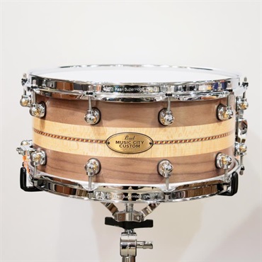 MCCW1465S/C #1008 [Music City Custom / Solid Walnut 14''×6.5'' - Quartersawn Sycamore Chevron with Ebony Borders]