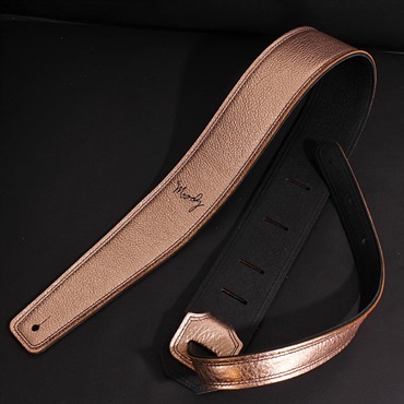 Handmade Leather Straps Leather & Leather Series 2.5inch Standard Tail 【 Metallic Rose Gold / Black 】