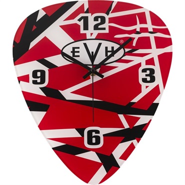 EVH 【夏のボーナスセール】 EVH Pick Shape Clock， Red/White/Black Stripes