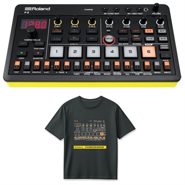 Roland (Tシャツセット)P-6 Creative Sampler AIRA COMPACT & P-6 T-Shirts DesignB M (RT/P-6BM) セット (ポケットサイズ・サンプラー)(アイラコンパクト)(ローランド)