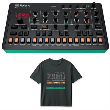 (Tシャツセット)ローランド S-1 TWEAK SYNTHESIZER (AIRA Compact) & S-1 T-Shirts DesignB M (RT/S-1BM) セット シンセサイザー