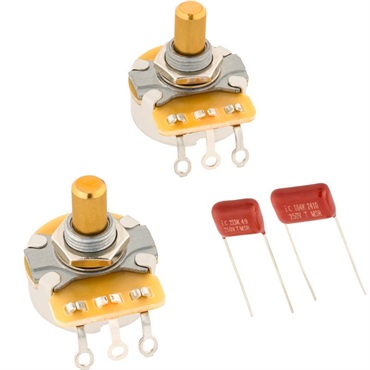 Fender USA TELECASTER SOLID SHAFT POTENTIOMETER AND CAPACITOR KIT 2-PACK (#0990831002)