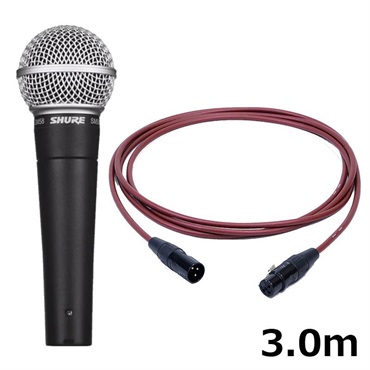 SM58-LCE【PASSGO REDマイクケーブルセット(XLR-XLR)3.0ｍ】(定番ダイナミックマイク)(国内正規品2年保証)(シュア)(SM58LCE)